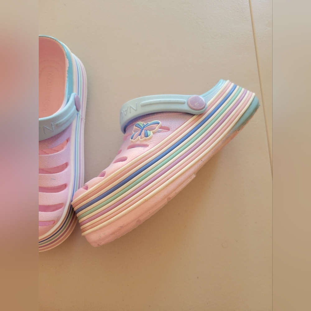Nautica Kids Pastel Clog with Butterfly Accent. Little Girls 12 - Picture 8 of 14